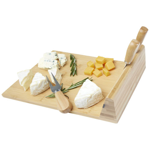 Tabla de quesos imantada con acesorios de bambú 
