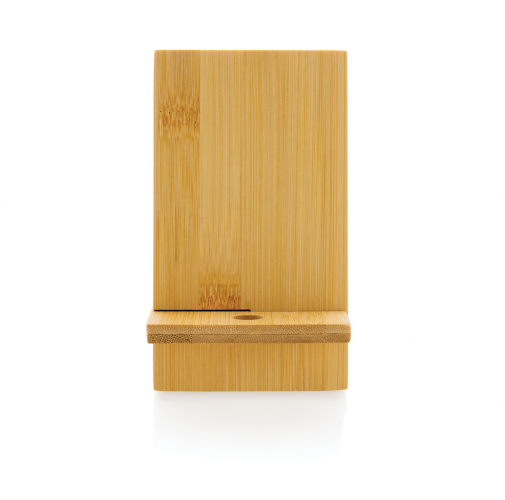 Soporte para teléfono de bambú en caja kraft