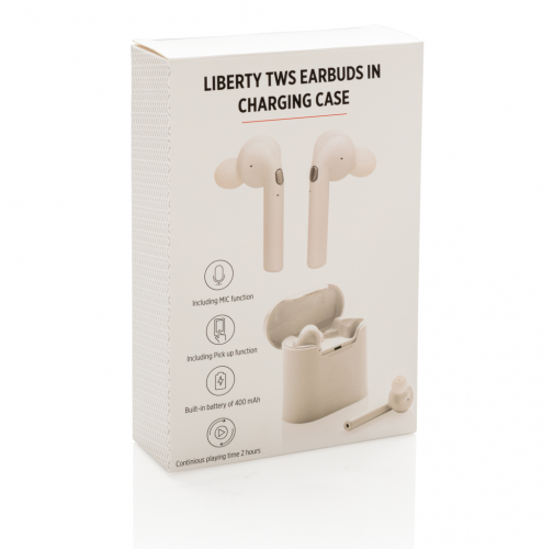 Auriculares inalámbricos Liberty en caja de carga