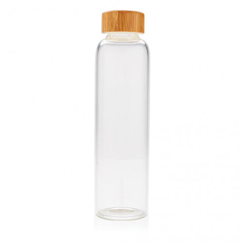 Botella de vidrio de borosilicato con funda de PU texturizad