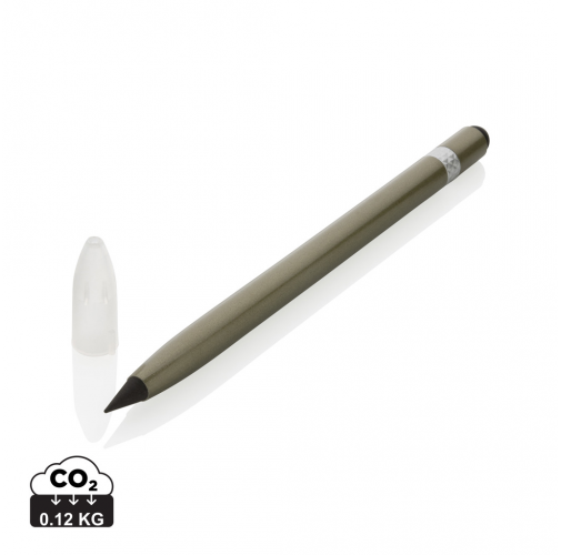 Bolígrafo sin tinta de aluminio con goma