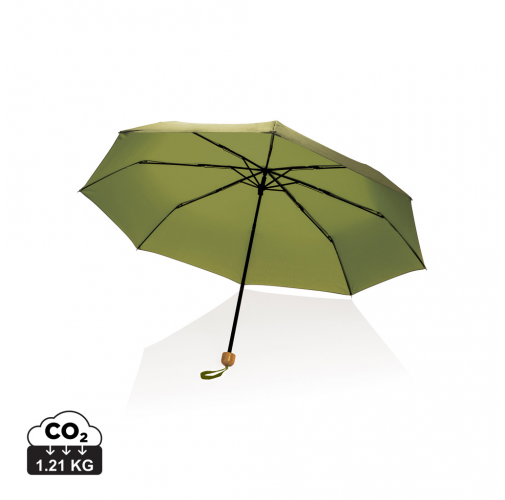 Mini paraguas RPET 190T de bambú 20.5
